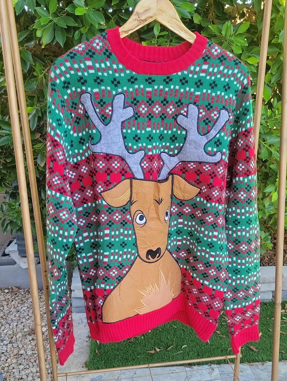 UGLY CHRISTMAS! Festive Reindeer Sweater That Holds Your Beverage!!